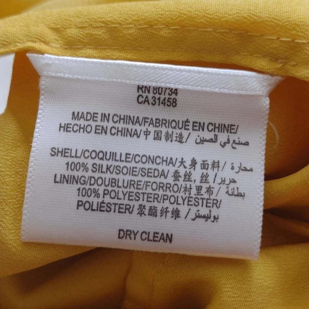 BCBG midi canary yellow dress 100% silk - Picture 8 of 8